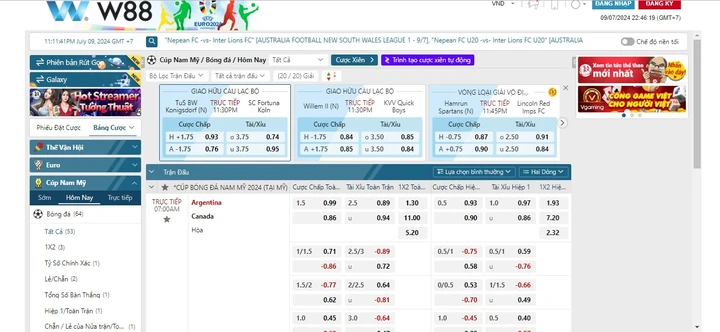 Thể thao SABA W88 nơi hội tụ hàng ngàn trận đấu kịch tính đỉnh cao 18 Tỷ lệ kèo cược cao, hoàn trả hấp dẫn