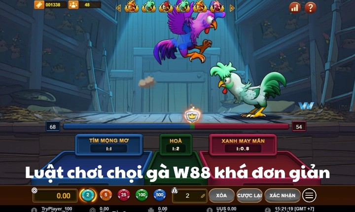 Hướng dẫn chi tiết về luật chơi, cách chơi, mẹo chơi Chọi gà W88 3 Luật chơi của tựa game chọi gà W88 khá đơn giản